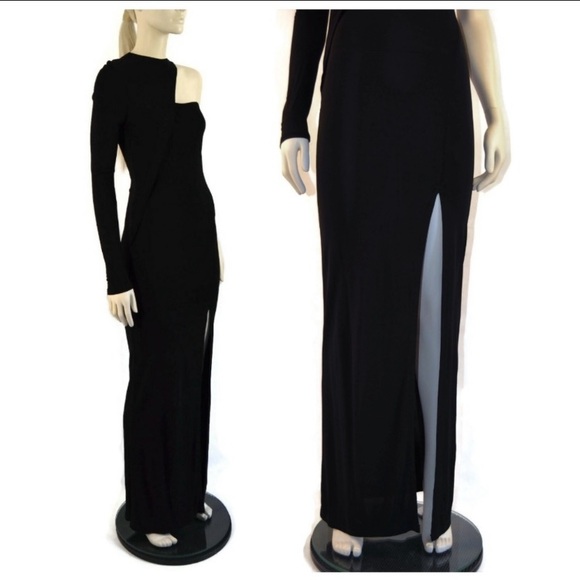 Cut25 Yigal Azrouel Black Longsleeve Gown Size 6 - Picture 7 of 8